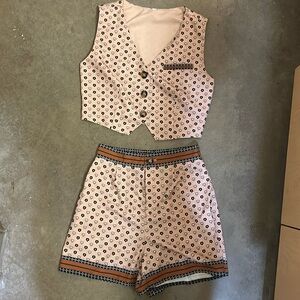 Cute matching vest and shorts